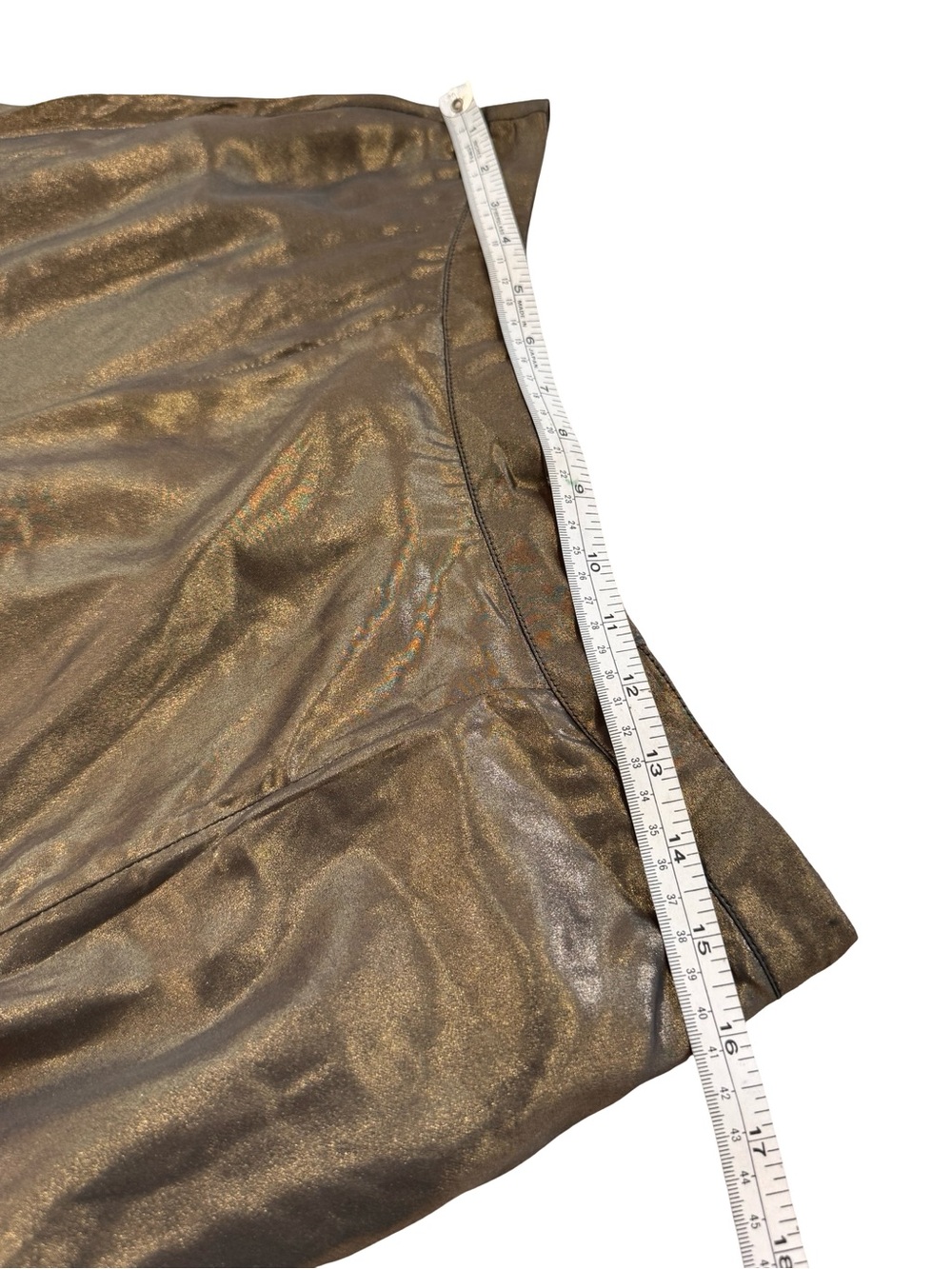 Anthropologie Metallic Olive Ruffle-Trim Maxi Skirt - Picture 11 of 12